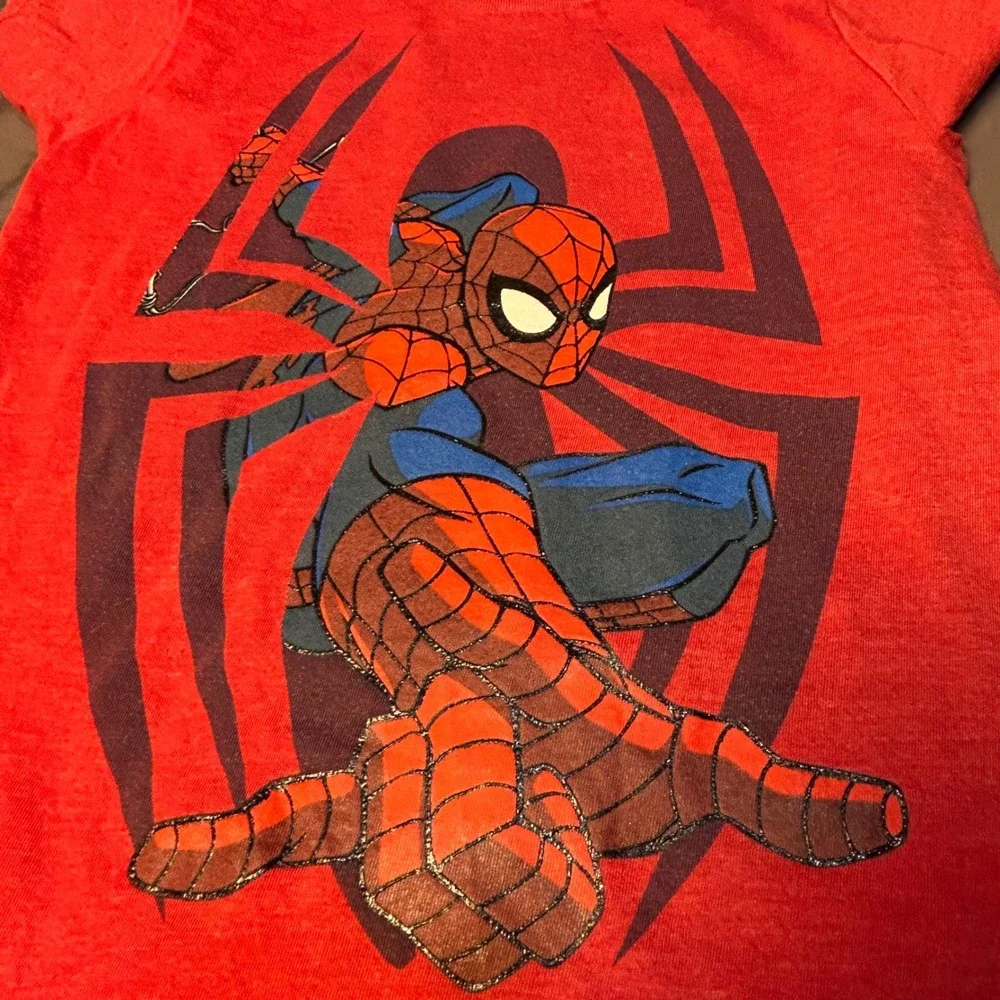 Marvel Spider-Man Kids Red Graphic T Shirt XS (4/5) Short Sleeve‎ Marvel